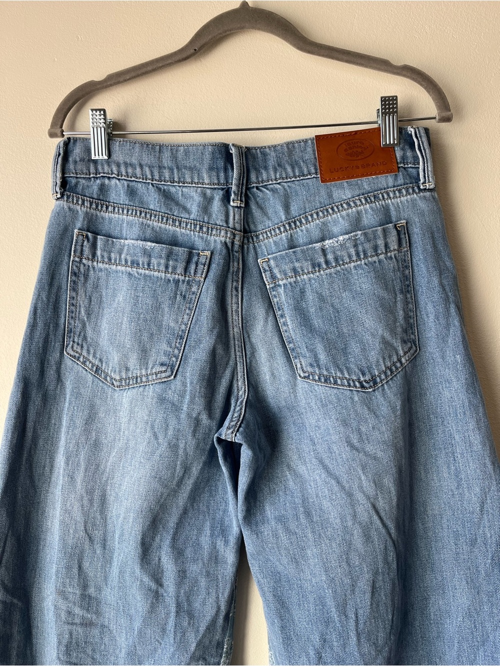 Lucky Brand Denim Laura Ashley Palazzo Wide Leg Jeans Candid Wash - Picture 7 of 13